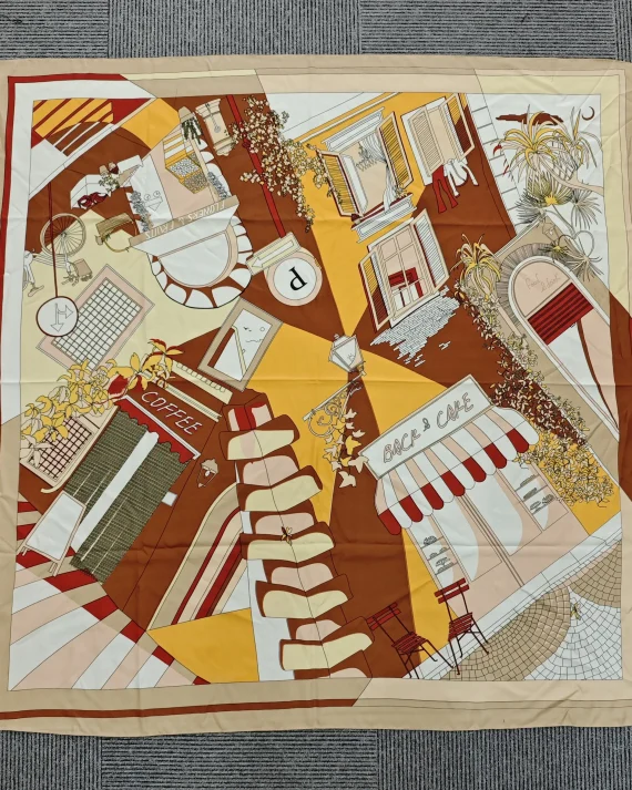 Rodwood Beige Square Scarf by Bandano Pakistan