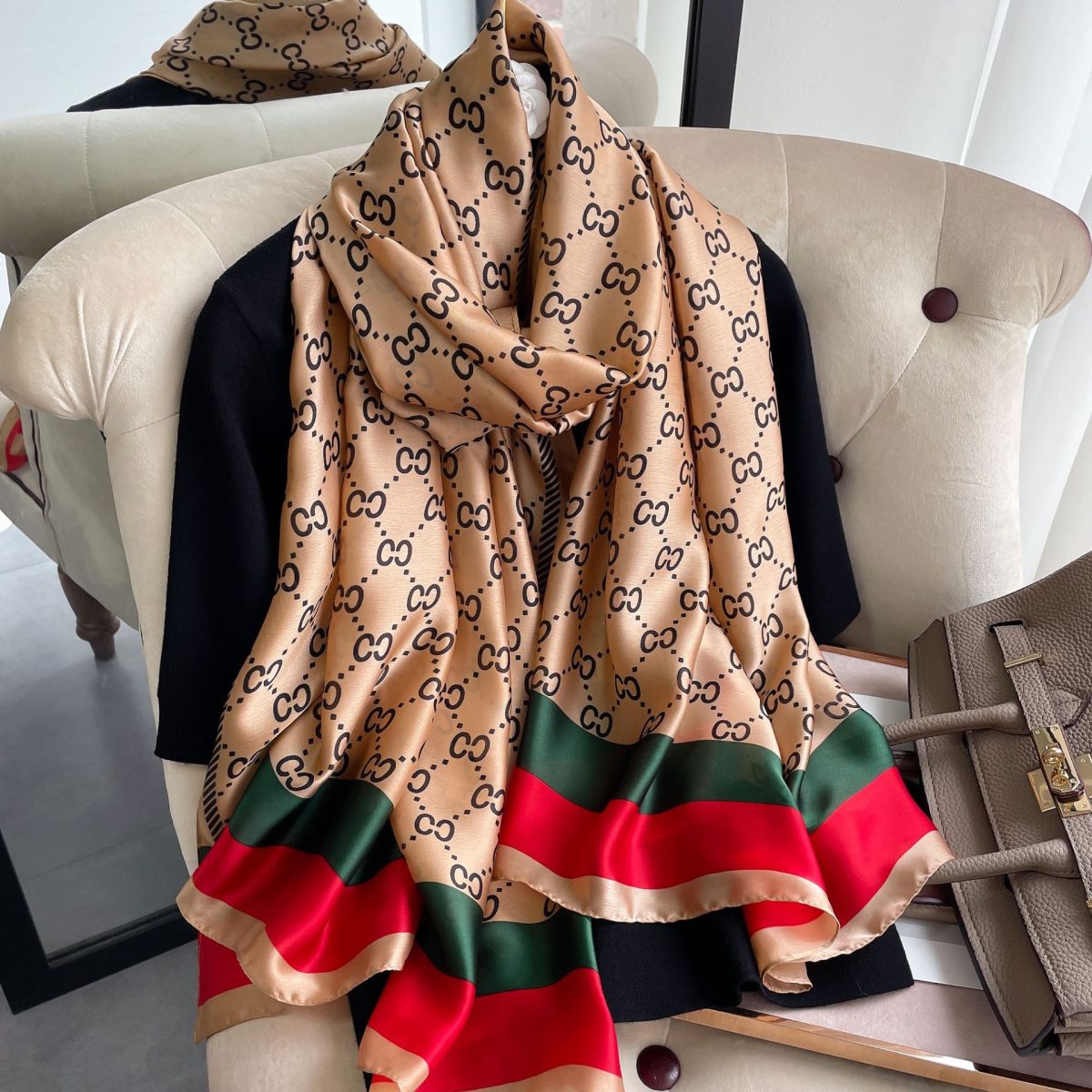 Floral Fog Brown Printed Scarf by Bandano Pakistan