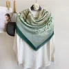 Floral Mist Green Square Scarf by Bandano Pakistan