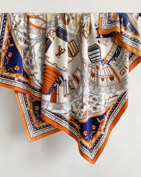 Rosewell Blue Square Scarf by Bandano Pakistan