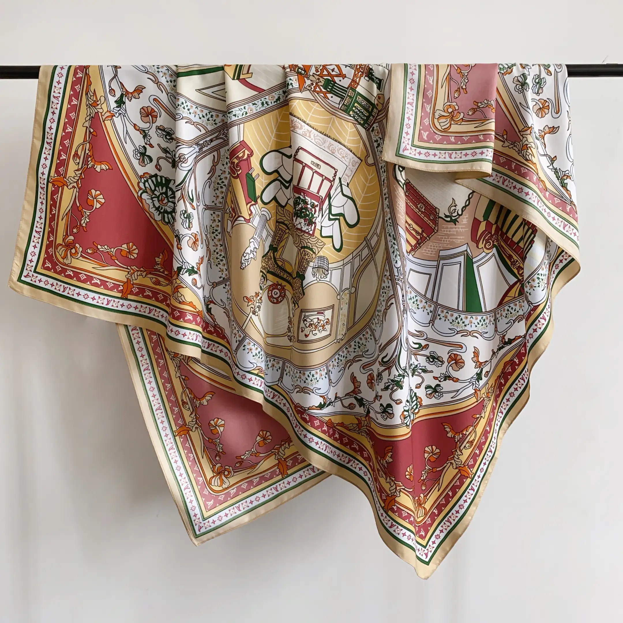 Rosewell Maroon Square Scarf - styled view