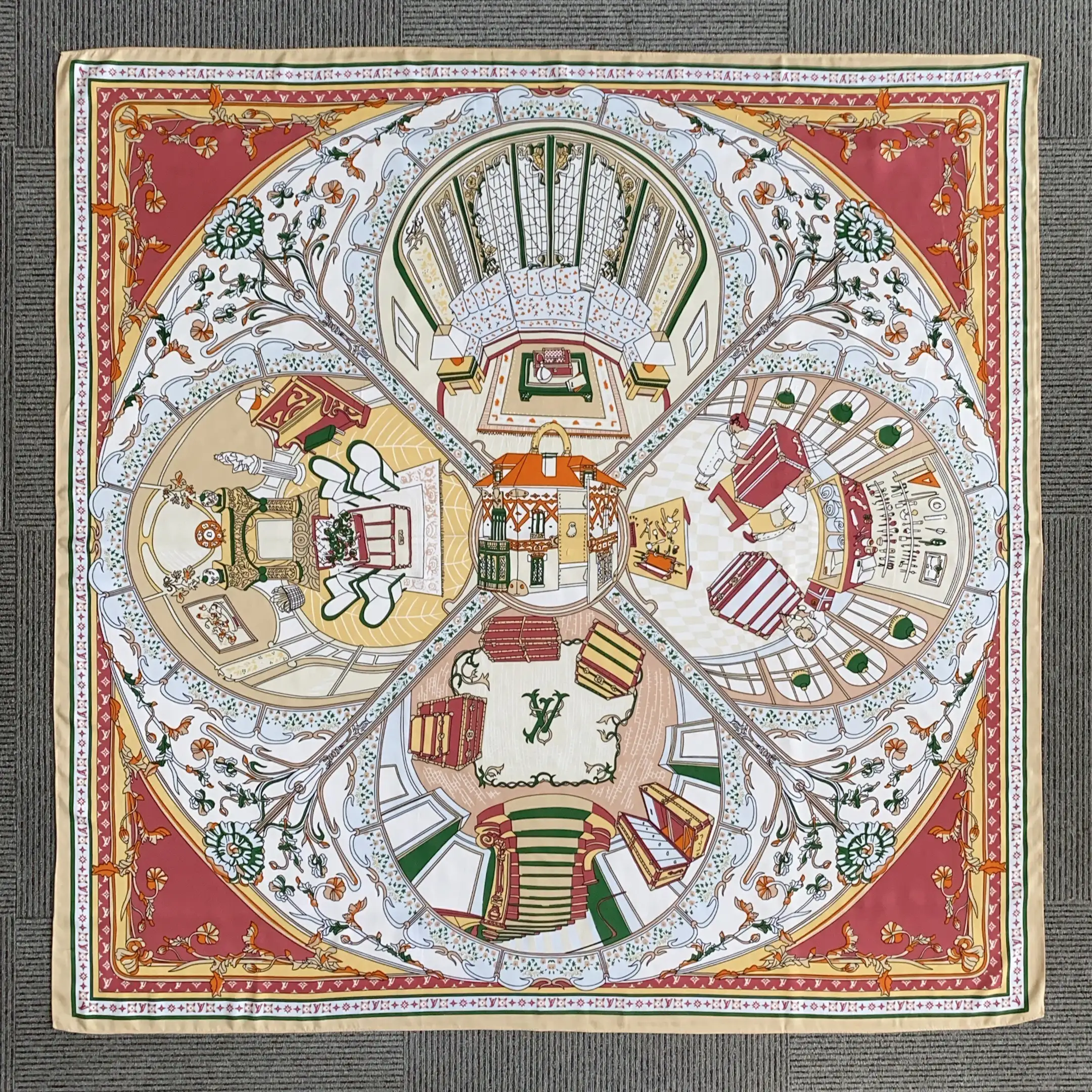 Rosewell Maroon Square Scarf by Bandano Pakistan
