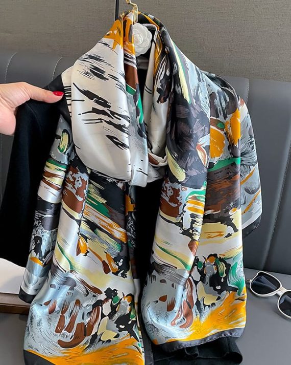 Rotunda White Printed Scarf by Bandano Pakistan