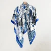 Regal Azure Blue Square Scarf by Bandano Pakistan