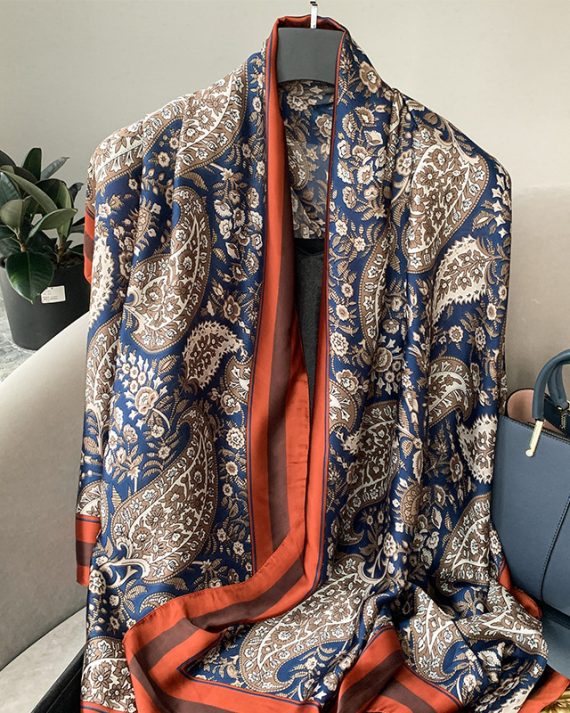 Regal Squeeze Blue Printed Scarf by Bandano Pakistan