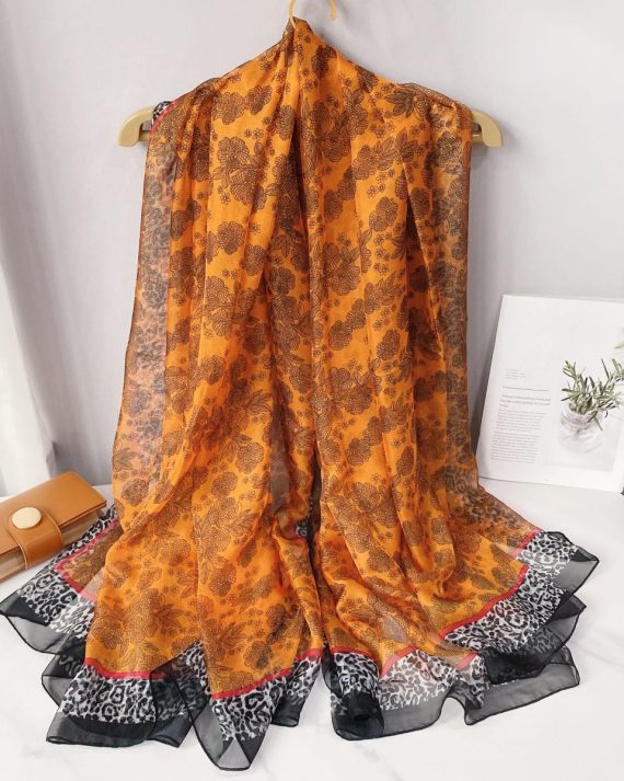 Ruddy Bourbon Chiffon Georgette Scarf by Bandano Pakistan