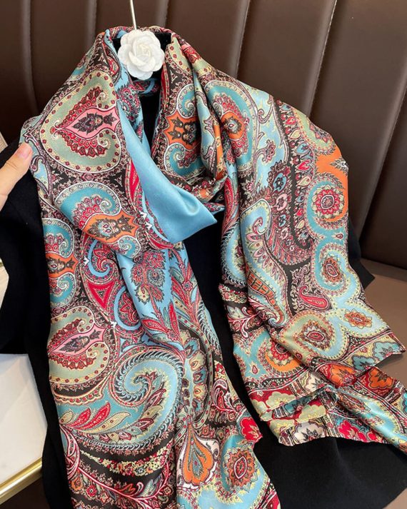 Glass Blue Printed Scarf by Bandano Pakistan