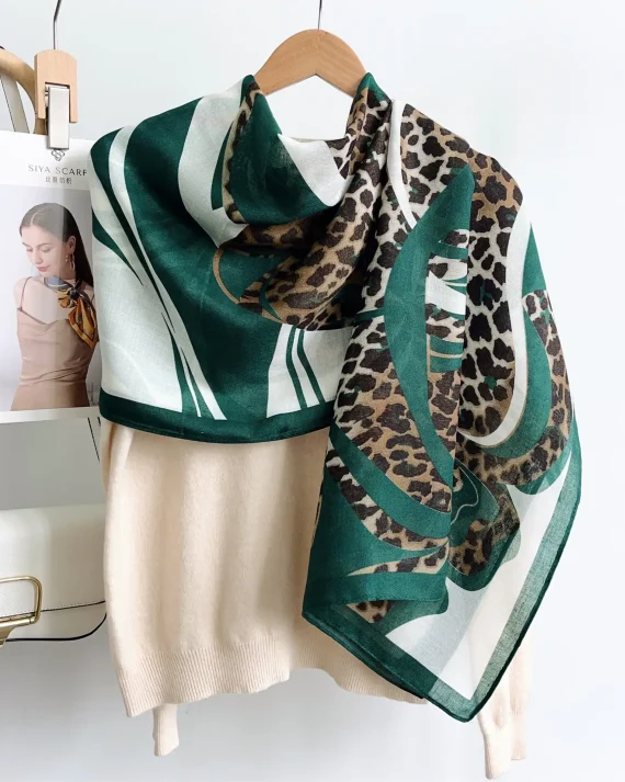 Free Green Printed Scarf by Bandano Pakistan